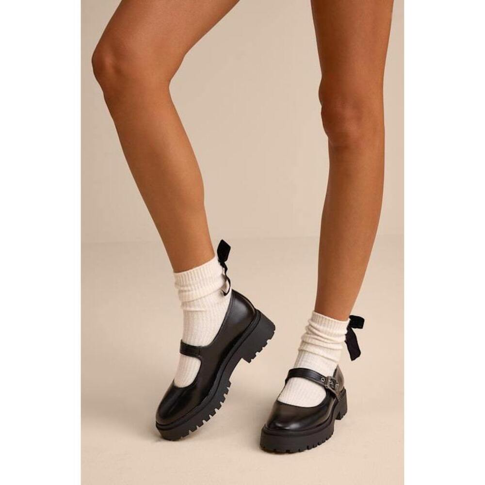 Lulus Rawley Black Mary Janes - Size 9